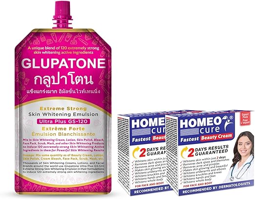 GLUPATONE Extreme Strong Emulsion 50ml With Homeo Cure Beauty Cream (Pack Of 2)